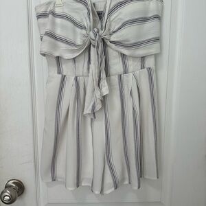 Bailey Blue Elegant White and Gray Romper